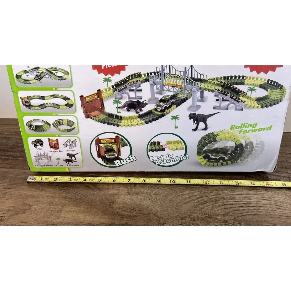 Create A Road Dino Track Dinosaur World 142 Track Pieces 1 Car 2 Dinos & More